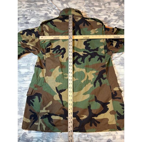 US ARMY Cold Weather Field Jacket Coat Woodland Camouflage Medium Long Y2K Gift - Picture 8 of 16